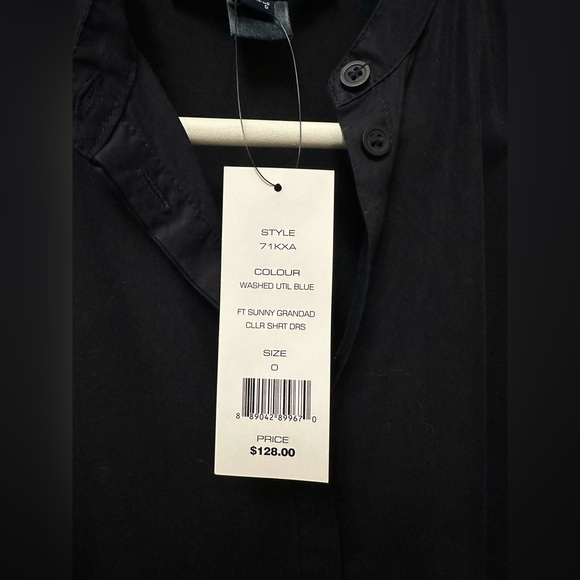 NWT French Connection Navy Blue Women's Long Shirt Size 0 - Picture 3 of 4